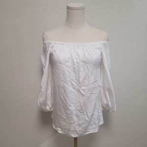 Diarrablu Sustainable Lyocell Off-The-Shoulder Blouse White Size Small